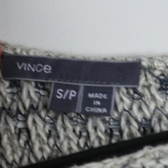 VINCE Heathered Marled Knited Scoop Neck Slouchy Fit Grey Sweater - Picture 4 of 5